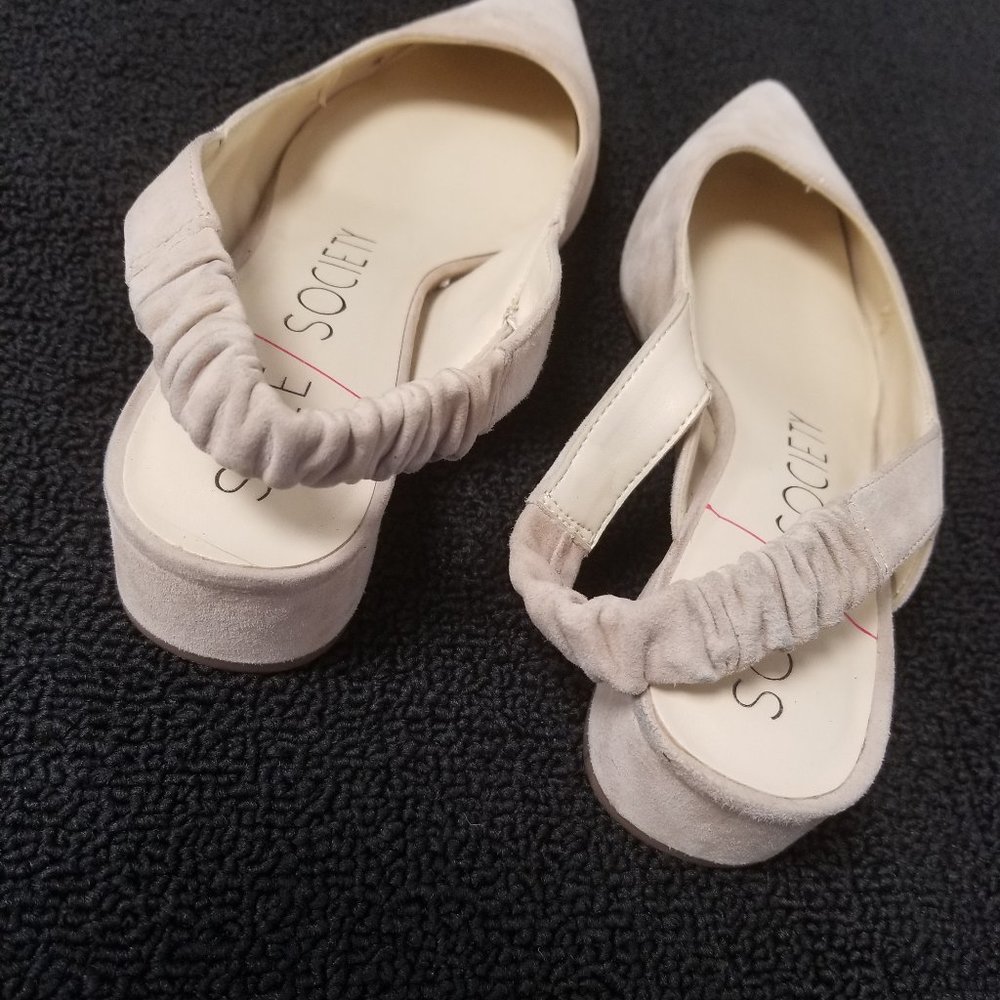 Sole / Society Suede  Heel-Strap Shoes  7.5 M / 38